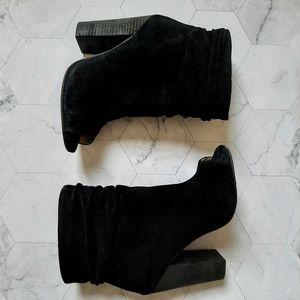 Chinese Laundry Suede Peeptoe/Slouch Ankle Booties